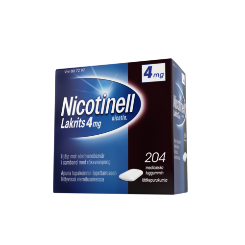 NICOTINELL LAKRITS 4 mg lääkepurukumi 204 fol