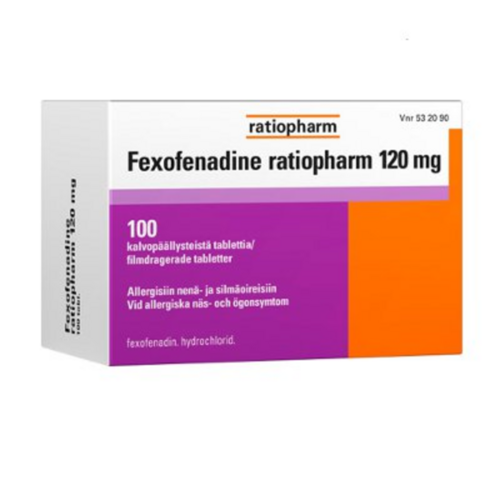 FEXOFENADINE RATIOPHARM tabletti, kalvopäällysteinen 120 mg 100 fol