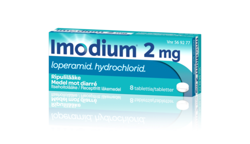 IMODIUM tabletti, kalvopäällysteinen 2 mg 8 fol