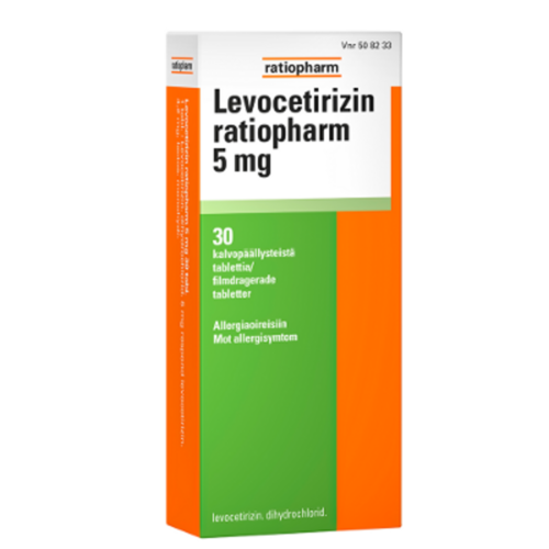 LEVOCETIRIZIN RATIOPHARM tabletti, kalvopäällysteinen 5 mg 30 fol