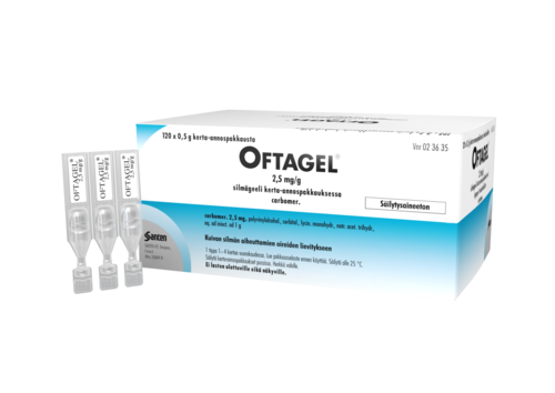 OFTAGEL silmägeeli, kerta-annospakkaus 2,5 mg/g 120 x 0,5 g