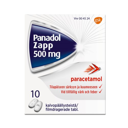 PANADOL ZAPP 500 mg tabl, kalvopääll 10 fol